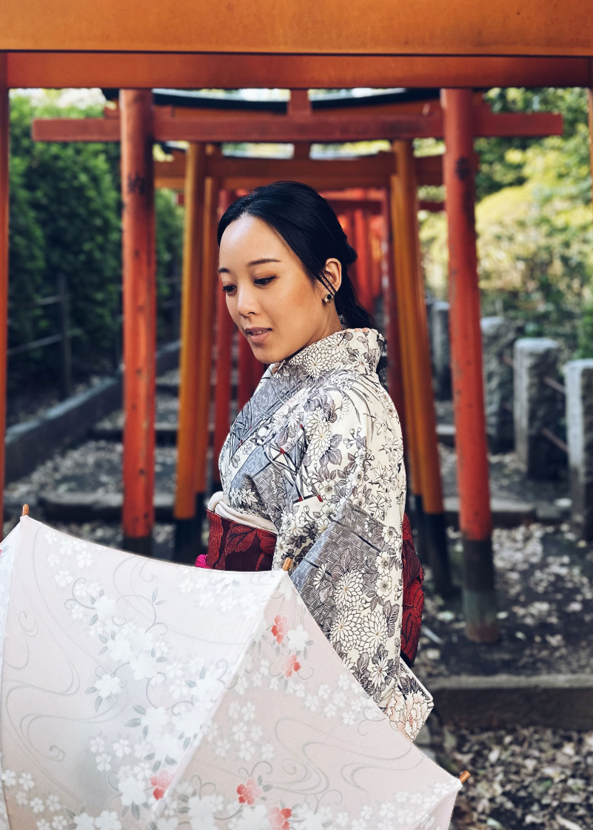 Giang wearing a kimono